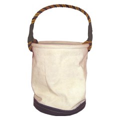 MASON CANVAS TOOL BUCKET WITH LEATHER BOTTOM